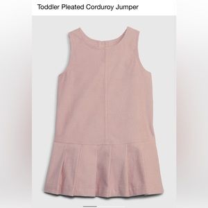 Toddler Pleated Corduroy Jumper in pink 💗